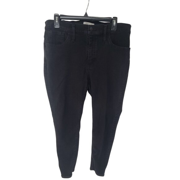 Madewell Road Tripper Women's Denim Jeans  Button Fly Skinny Ankle Black Size 33 - Picture 1 of 7